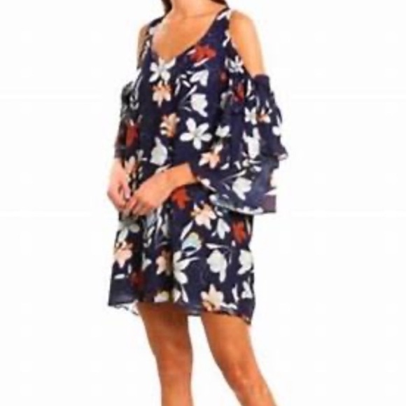 Parker Dresses & Skirts - PARKER SILK COLD SHOULDER DOUBLE BELL SLEEVE MINI DRESS IN MINT ZEBRA PRINT SZ S